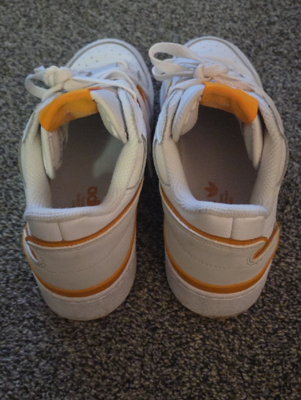 Adidas Bold White and Orange Low-Top Sneakers - Picture 4 of 7